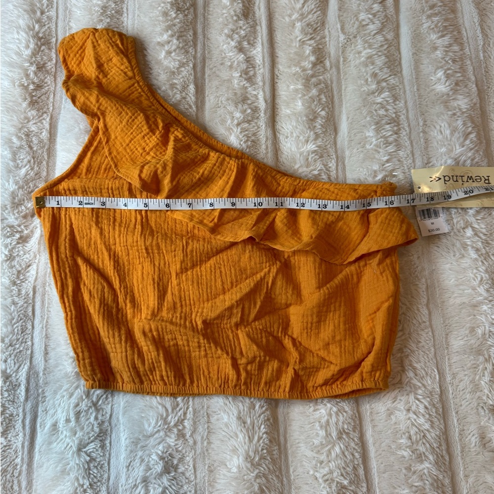 NWT Asymmetrical ruffle crop top blouse rewind brand size medium